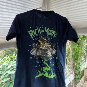 Navy rick and morty graphic tee